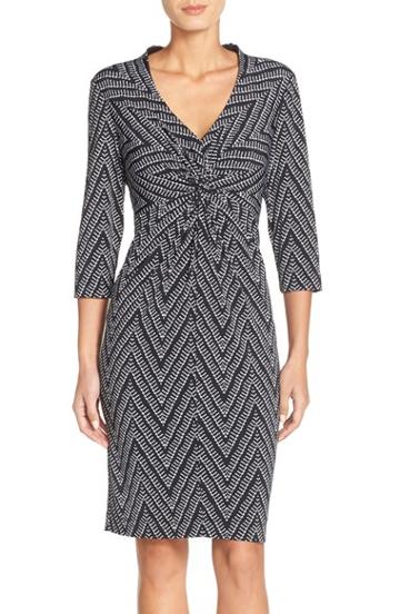Women's Donna Ricco Print Jersey Sheath Dress