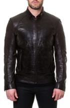 Men's Maceoo Tron Print Leather Jacket (m) - Black