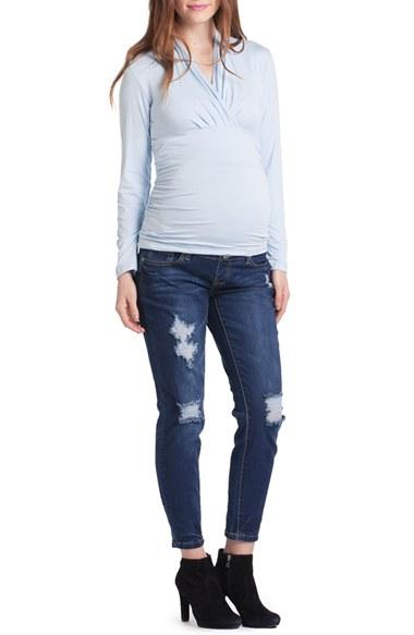Women's Lilac Clothing Megan Maternity Top, Size - Blue