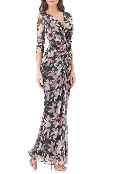 Women's Js Collections Print Jersey Gown