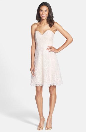Women's Jim Hjelm Occasions Strapless Lace A-line Dress - Pink
