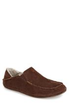 Men's Olukai 'moloa' Genuine Shearling Slipper M - Brown