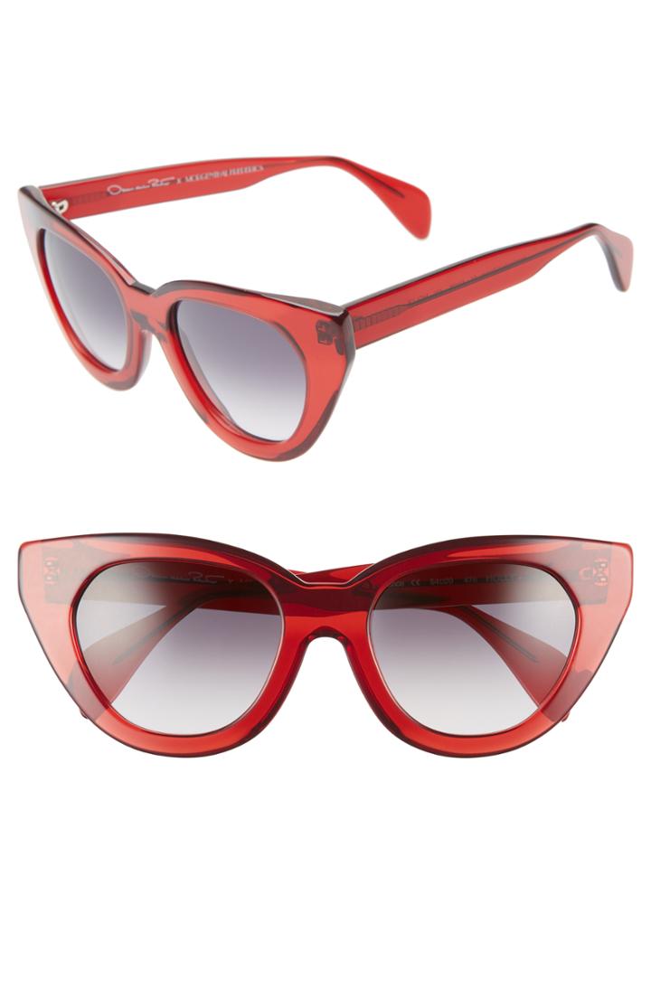 Women's Odlr X Morgenthal Frederics Holly 54mm Cat Eye Sunglasses - Ruby