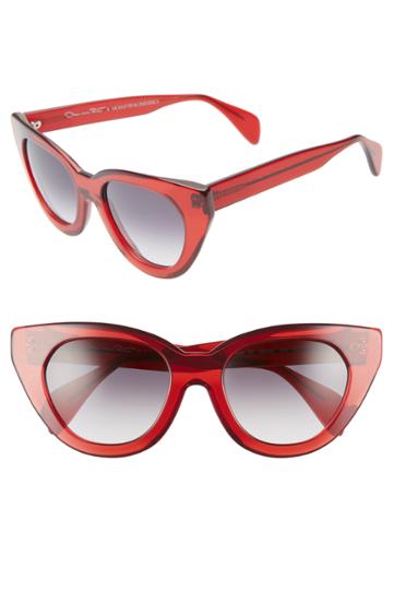 Women's Odlr X Morgenthal Frederics Holly 54mm Cat Eye Sunglasses - Ruby