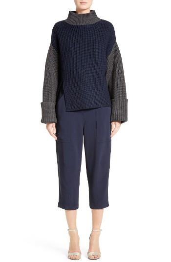 Women's Victor Alfaro Colorblock Merino Wool Turtleneck Sweater