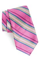 Men's Nordstrom Men's Shop Soho Stripe Silk Tie, Size - Pink