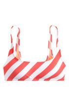 Women's J.crew Stripe Scoop Neck Bikini Top, Size - Pink