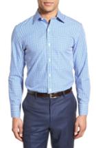Men's Bonobos Slim Fit Wrinkle Free Check Dress Shirt .5 36 - Blue