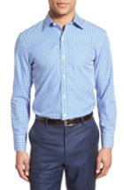 Men's Bonobos Slim Fit Wrinkle Free Check Dress Shirt .5 36 - Blue