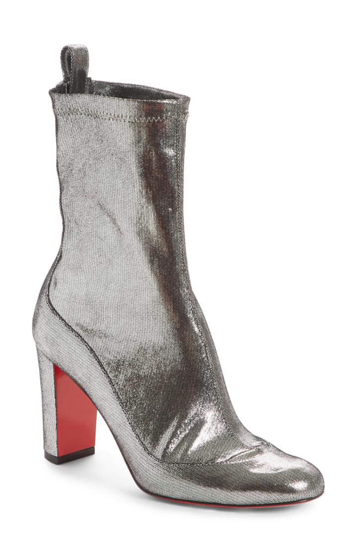 Women's Christian Louboutin Gena Bootie .5us / 34.5eu - Metallic