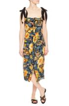 Women's Sandro Floral Silk Sundress Us / 34 Fr - Black