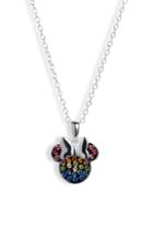 Women's Disney Minnie Multicolor Crystal Pave Pendant Necklace