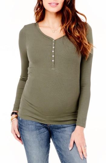 Women's Ingrid & Isabel Ribbed Maternity/nursing Henley Tee