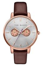 Women's Ted Baker London 'dress Sport' Multifunction Leather Strap Watch, 40mm