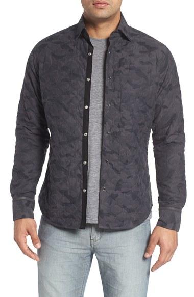 Men's Stone Rose Quilted Camo Shirt Jacket