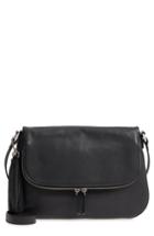Nordstrom Kara Leather Expandable Crossbody Bag - Black
