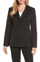 Women's Halogen Double Breasted Stretch Suit Jacket - Black
