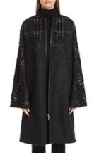 Women's Lafayette 148 New York Alverna Tufted Ombre Plaid Coat - Black