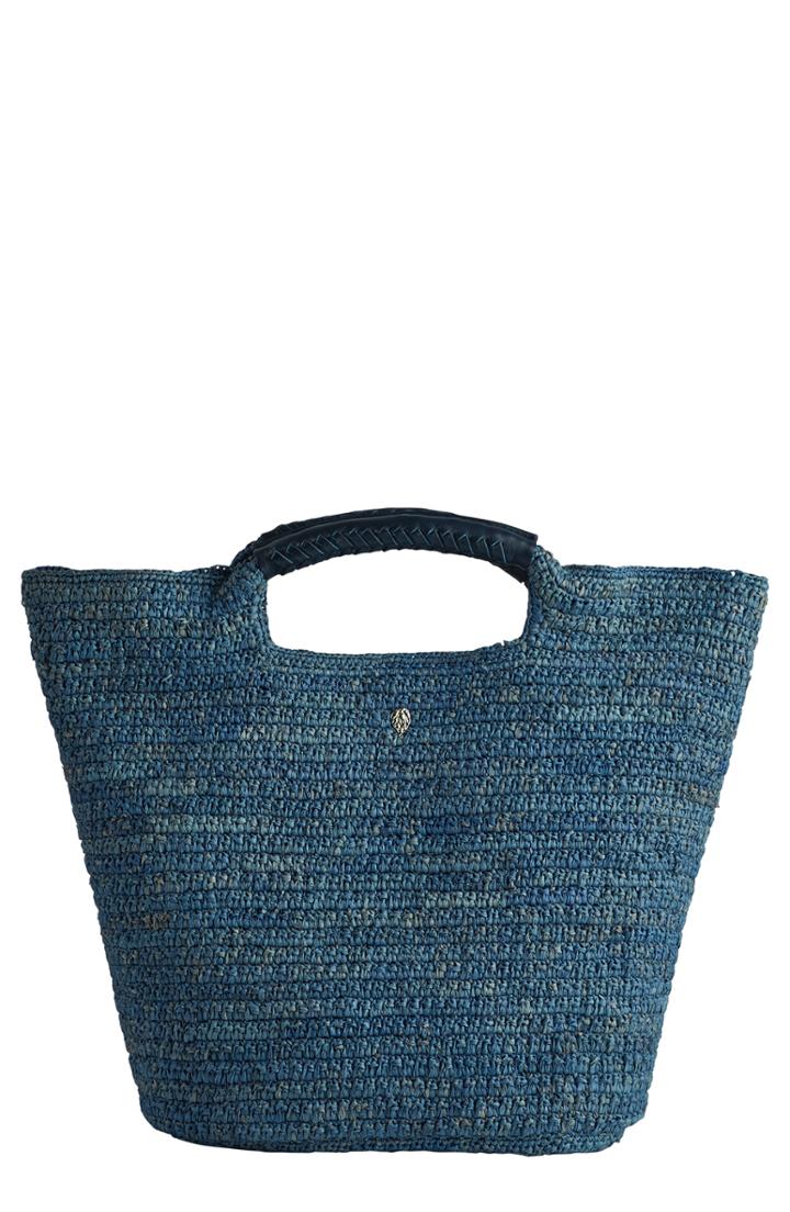 Helen Kaminski Small Petani Woven Raffia Basket - Blue