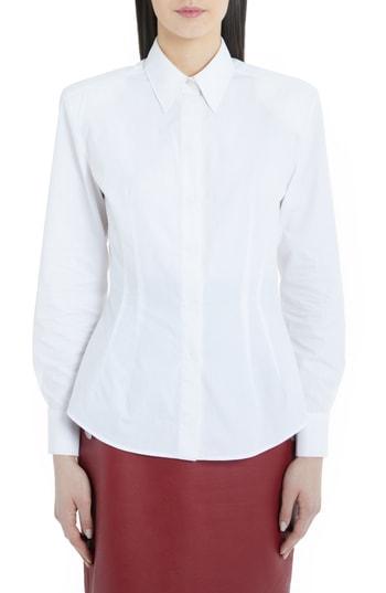 Women's Sara Battaglia Puff Sleeve Cotton Poplin Shirt Us / 44 It - White