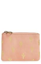Madewell The Leather Pouch Wallet: Embossed Cactus Edition - Pink