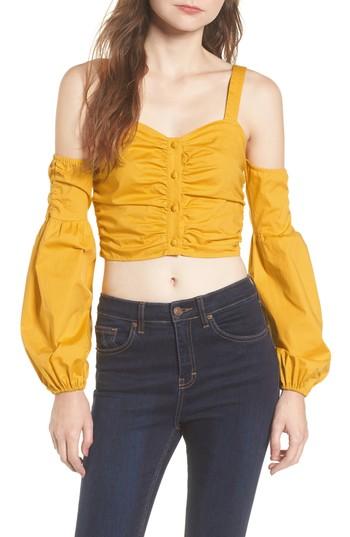 Women's Tularosa Charlie Cold Shoulder Crop Top - Yellow