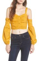 Women's Tularosa Charlie Cold Shoulder Crop Top - Yellow