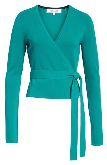 Women's Diane Von Furstenberg Knit Wrap Top, Size - Green