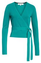 Women's Diane Von Furstenberg Knit Wrap Top, Size - Green