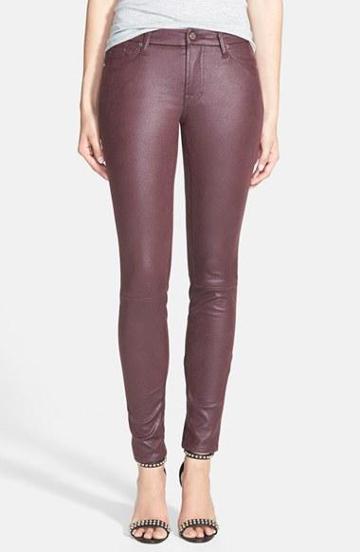 7 For All Mankind 'the Skinny' Faux Leather Skinny Pants (burgundy