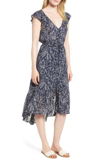 Women's Lucky Brand Felice Floral Print Midi Dress - Blue/green