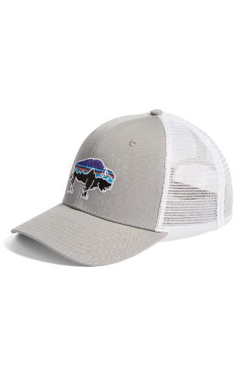 Men's Patagonia Fitz Roy Bison Trucker Hat - Grey