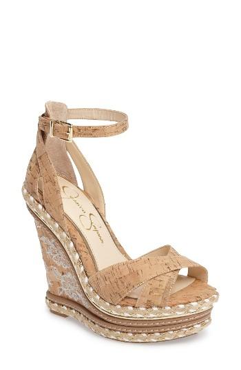 Women's Jessica Simpson Ahnika Platform Wedge Sandal M - Brown
