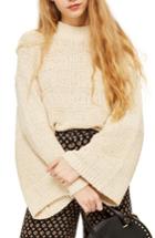 Women's Topshop Natural Yarn Bell Sleeve Sweater Us (fits Like 0) - Ivory