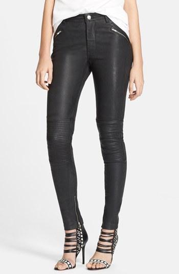 Blk Dnm Leather Motorcycle Pants Womens Black