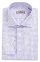 Men's Canali Regular Fit Plaid Dress Shirt - Purple