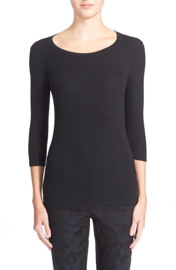 Women's Atm Anthony Thomas Melillo 'jackie' Long Sleeve Tee - Black