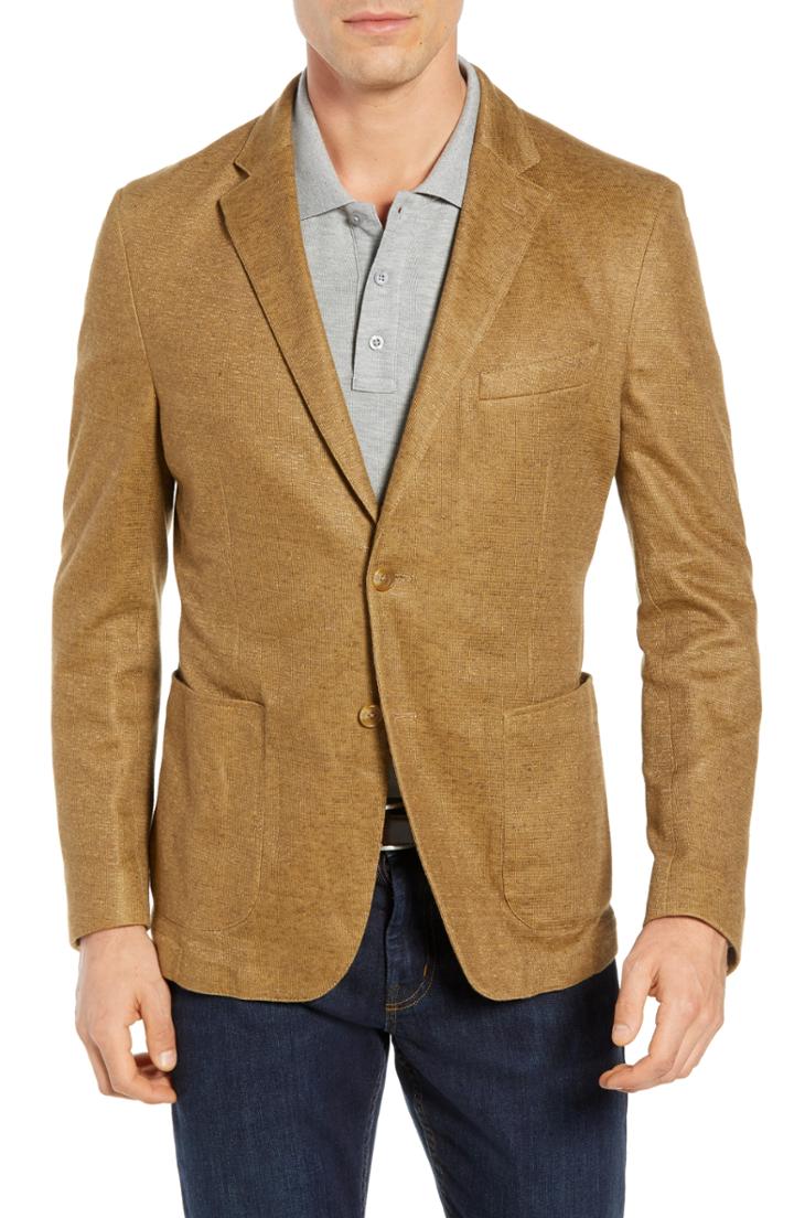 Men's Flynt Regular Fit Knit Sport Coat - Yellow