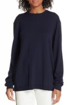 Women's Tibi Mixed Media Back Zip Sweater, Size - Blue