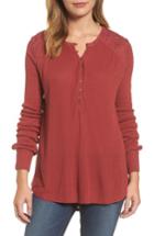 Women's Lucky Brand Embroidered Henley - Red