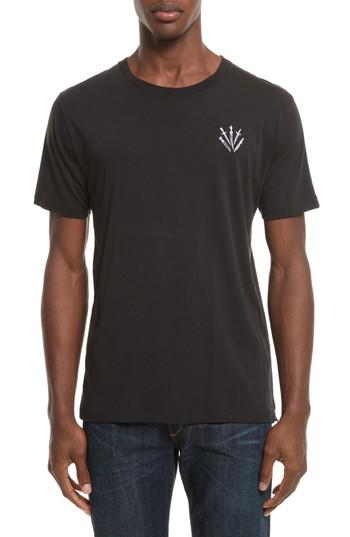 Men's Rag & Bone Dagger Embroidered T-shirt - Black