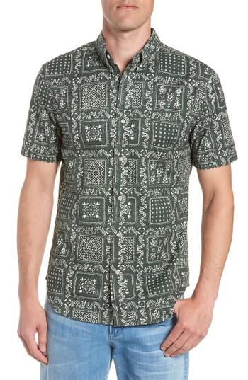 Men's Reyn Spooner Lahaina Sailor Tailored Fit Sport Shirt, Size - White