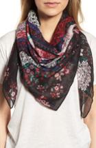Women's Collection Xiix Ditsy Floral Patchwork Scarf, Size - Black