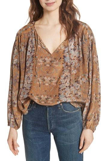 Women's Mes Demoiselles Jethro Split Neck Blouse - Beige