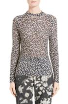 Women's Victor Alfaro Silk & Cashmere Animal Print Mesh Top
