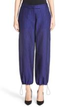 Women's Armani Collezioni Crinkle Cotton & Silk Blend Pants Us / 50 It - Purple