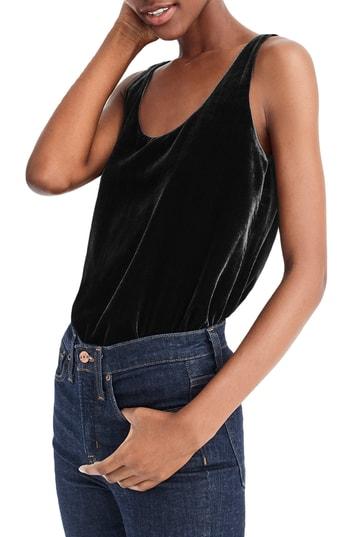 Women's J.crew Velvet Tank (similar To 24w) - Black