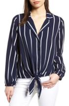 Women's Gibson Relaxed Tie Front Top - Blue