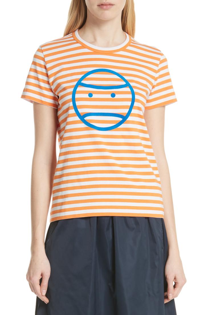 Women's Tory Sport Little Grumps Stripe Tee - Orange