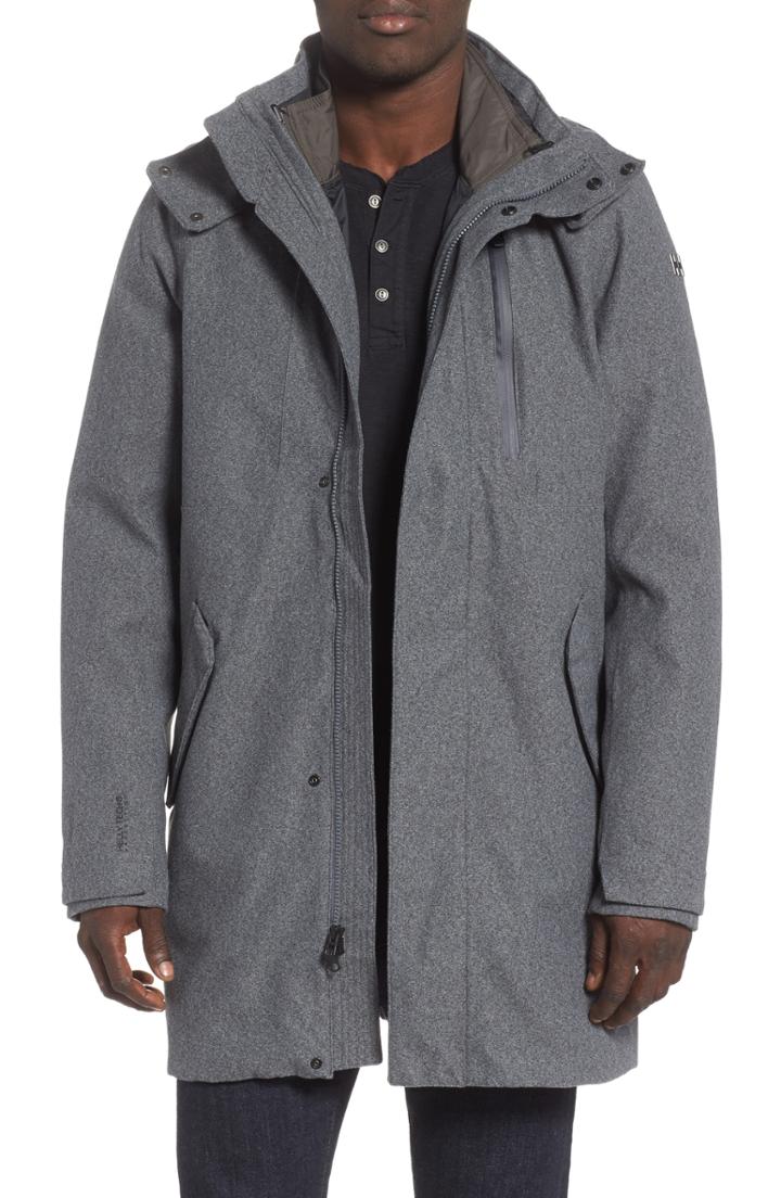 Men's Helly Hansen Helsinki Regular Fit Waterproof Primaloft 3-in-1 Parka - Grey
